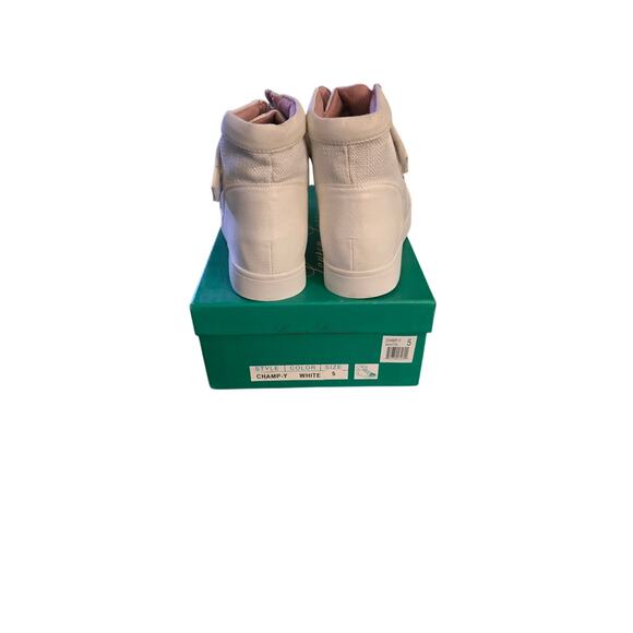 Lauren Lorraine Champ-Y / Charlie-Y White Studded High Top Sneakers 5 NIB - Picture 4 of 6